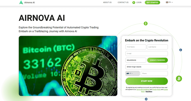 Airnova AI Homepage Screenshot