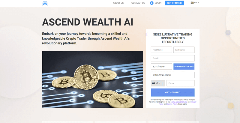 Ascend Wealth AI Homepage Screenshot