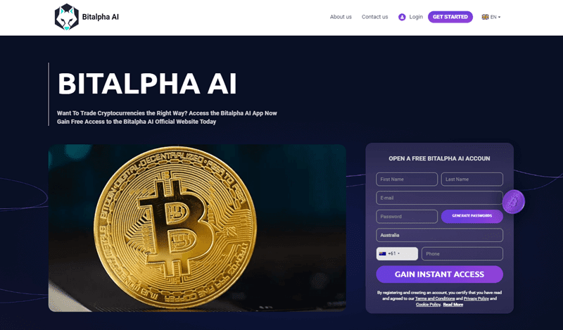 BitAlpha AI Homepage Screenshot