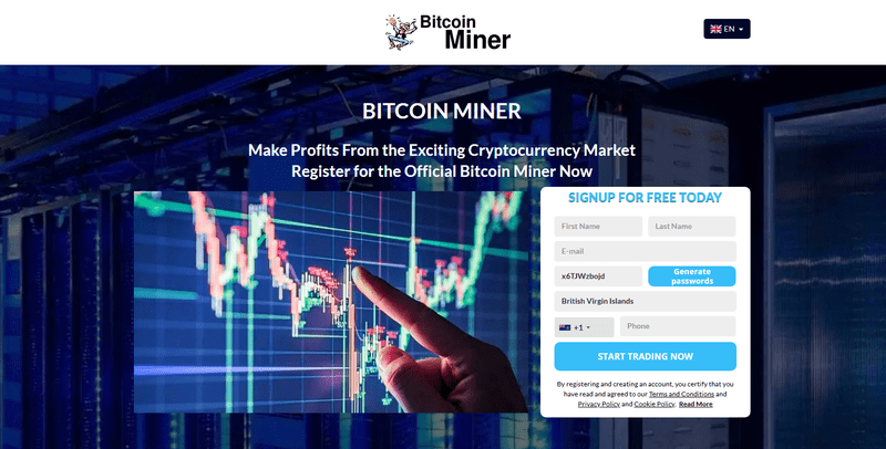 Bitcoin Miner Homepage Screenshot