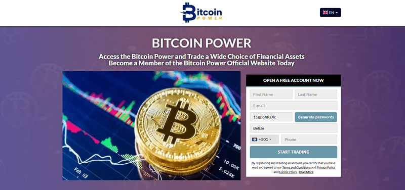 Bitcoin Power Homepage Screenshot