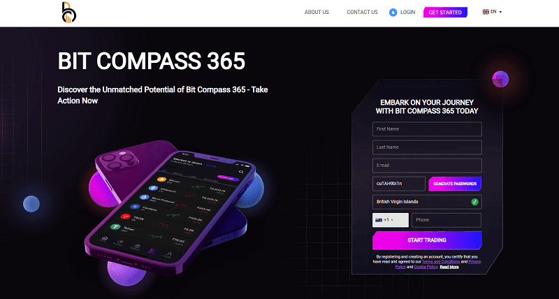 Bit Compass 365 Homepage Screenshot