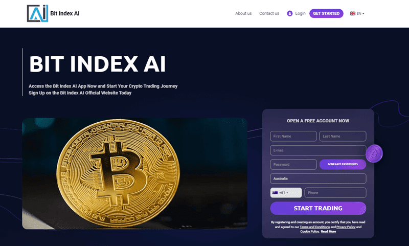 Bit Index AI Homepage Screenshot