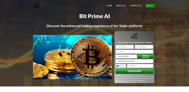 Bit Prime AI Homepage Screenshot