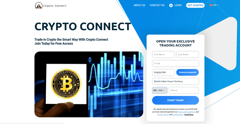 Crypto Connect Homepage Screenshot