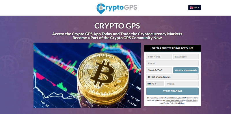 Crypto GPS Homepage Screenshot