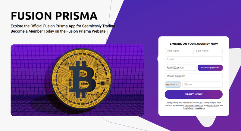 Fusion Prisma Homepage Screenshot