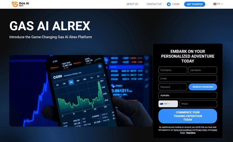 Gas AI Alrex Homepage Screenshot