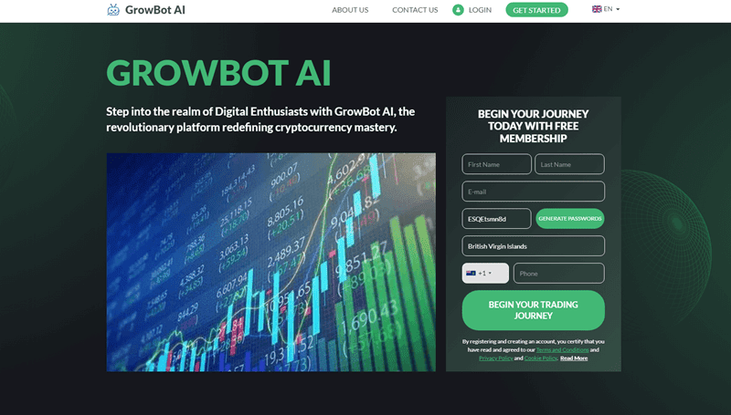 GrowBot AI Homepage Screenshot