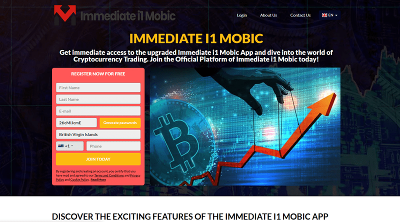 Immediate i1 Mobic Homepage Screenshot