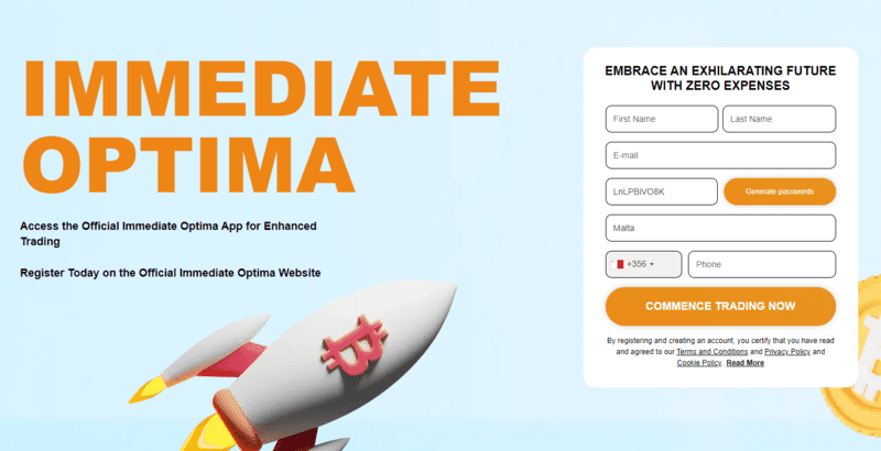 Immediate Optima Homepage Screenshot