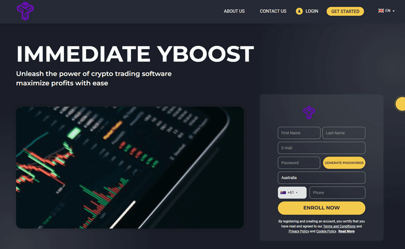 Immediate YBoost Homepage Screenshot