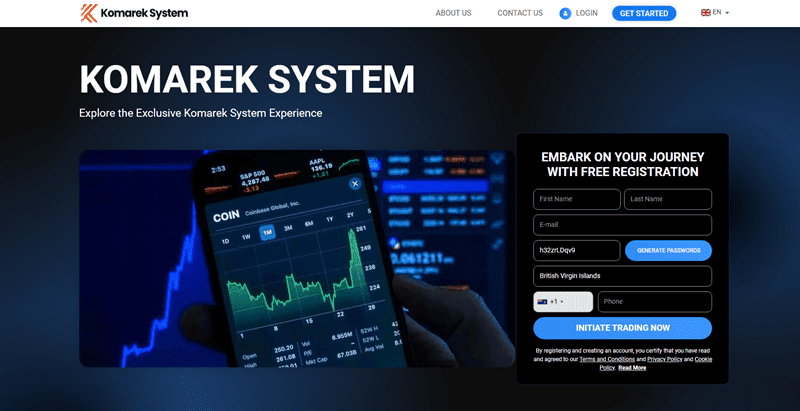 Komarek System Homepage Screenshot