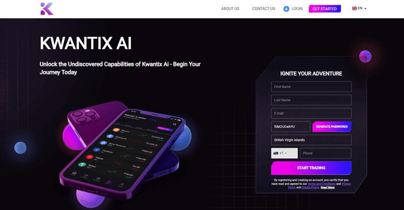 Kwantix Ai Homepage Screenshot