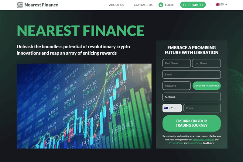 Nearest Finance Homepage Screenshot