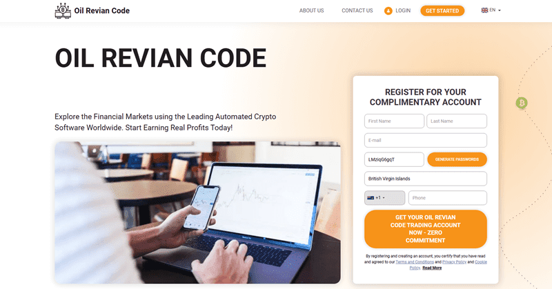 Oil Revian Code Homepage Screenshot