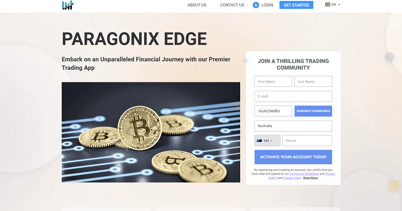 Paragonix Edge Homepage Screenshot