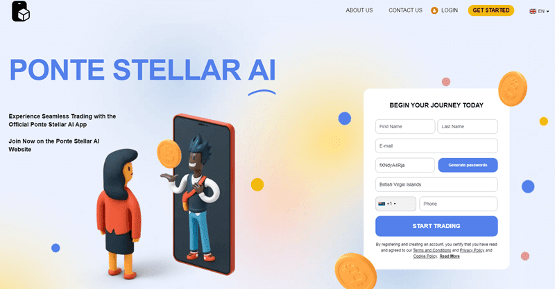 Ponte Stellar AI Homepage Screenshot