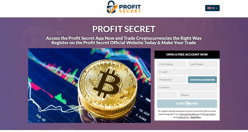 Profit Secret Homepage Screenshot