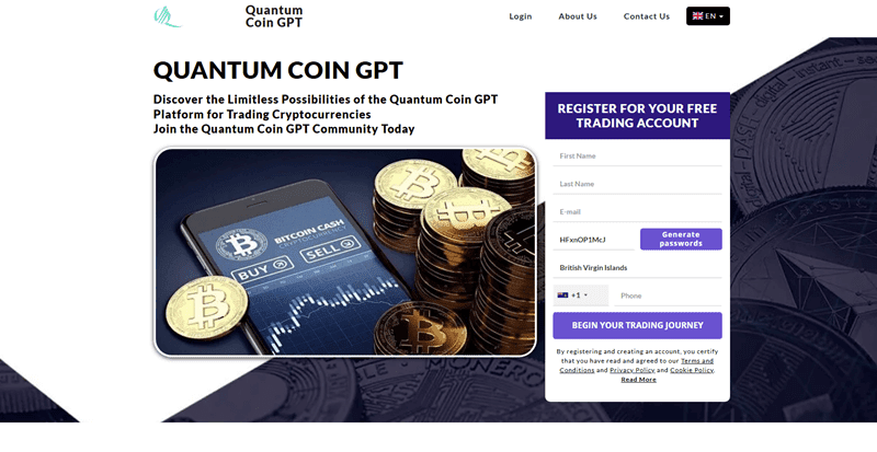 Quantum Coin GPT Homepage Screenshot