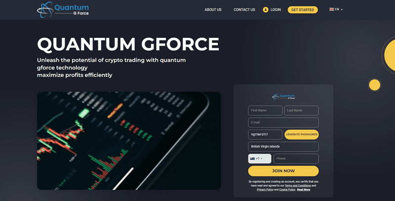 Quantum GForce Homepage Screenshot