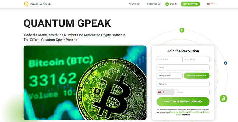 Quantum Gpeak Homepage Screenshot