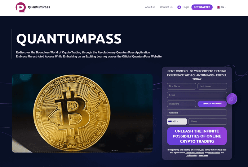 QuantumPass Homepage Screenshot