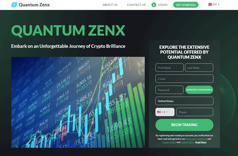 Quantum Zenx Homepage Screenshot