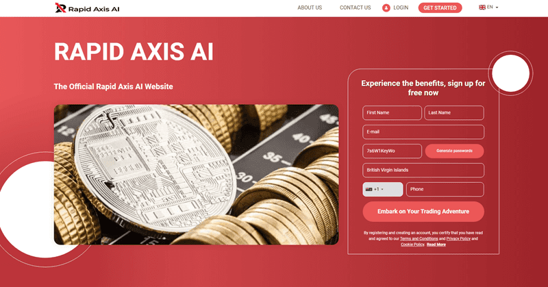 Rapid Axis AI Homepage Screenshot