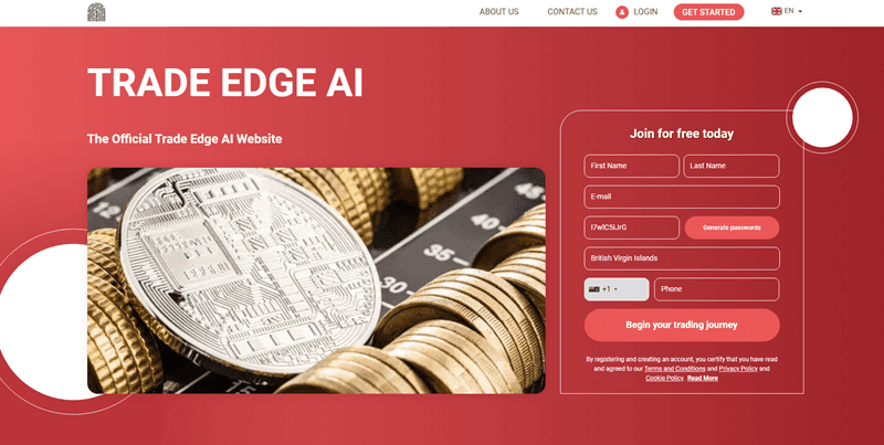 Trade Edge AI Homepage Screenshot