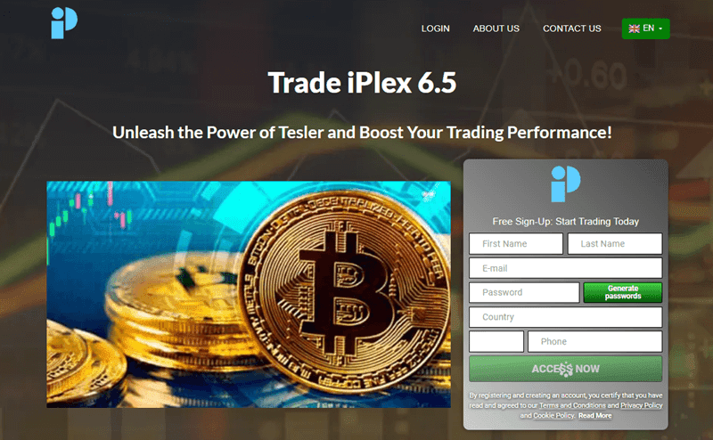 Trade iPlex Homepage Screenshot