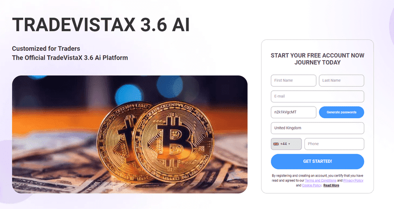 TradeVistaX 3.6 Homepage Screenshot