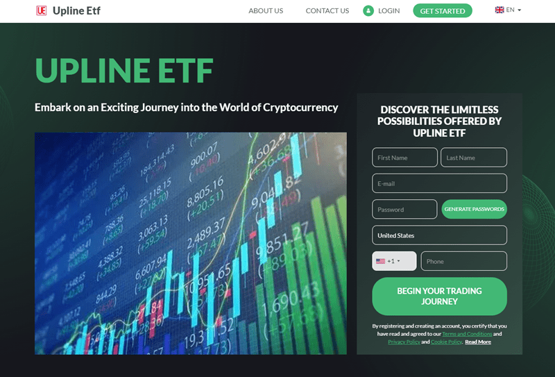 Upline ETF Homepage Screenshot