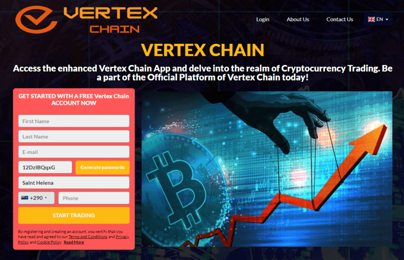 Vertex Chain Homepage Screenshot