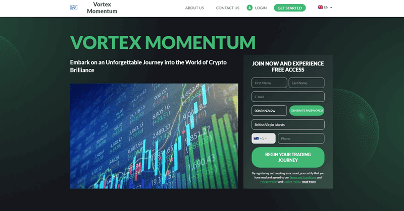 Vortex Momentum Homepage Screenshot