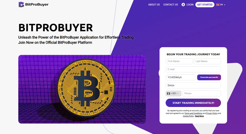 BitProBuyer Homepage Screenshot