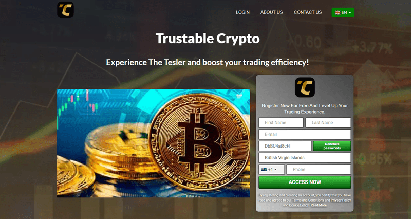 Trustable Crypto Homepage Screenshot